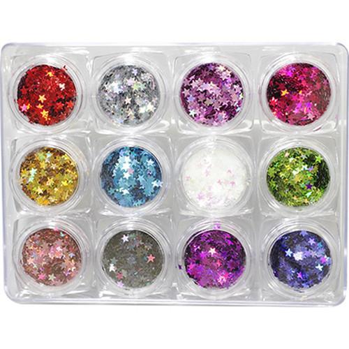 Star Shape - Nail Art glitter - 12 colors