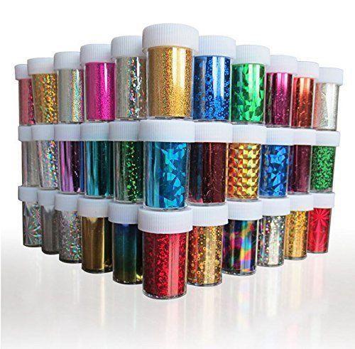 Colors Nail Art Stickers Tips Wraps Transfer Foil